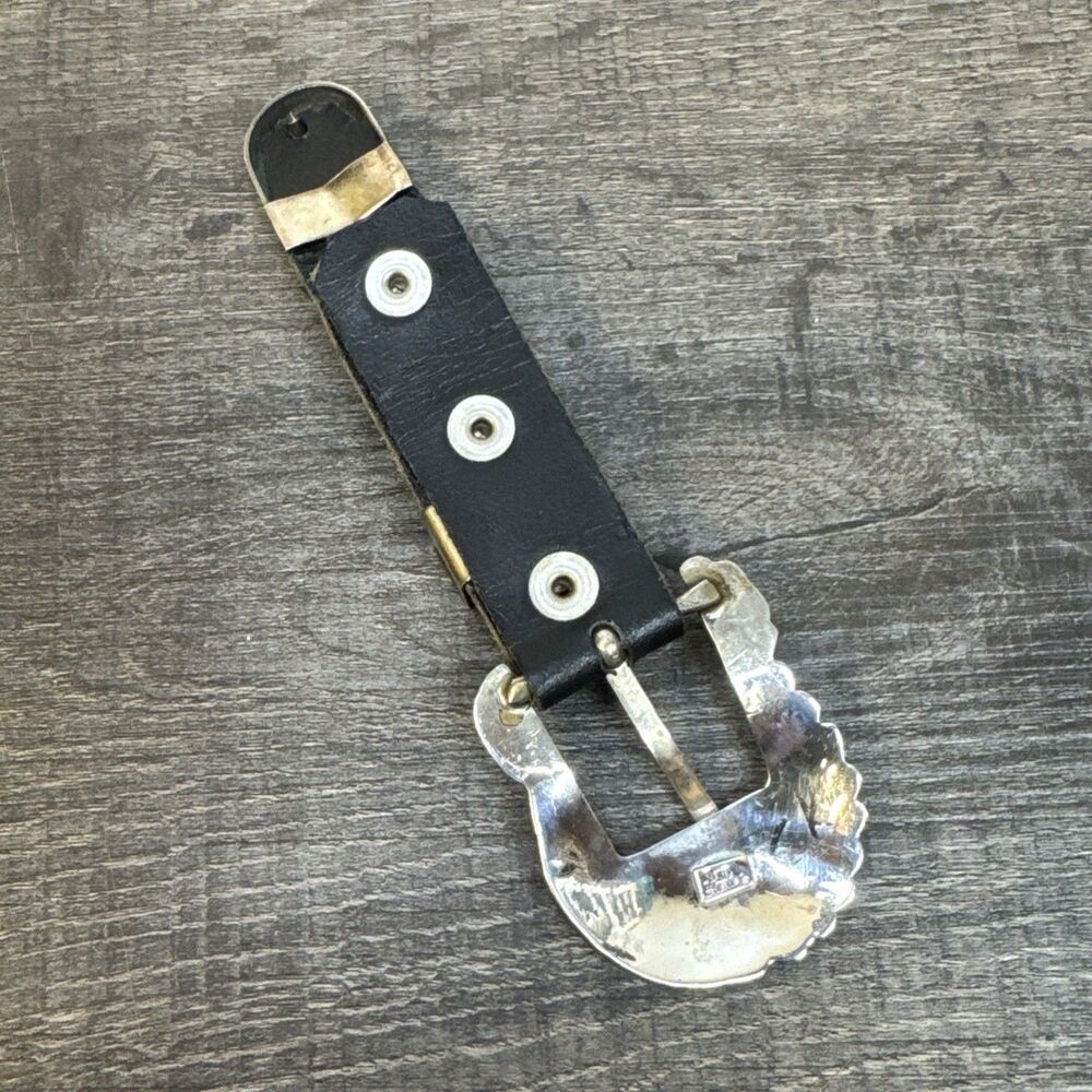 Vtg Navajo Sterling Silver Deep Stamped 3 Piece Ranger Belt Buckle 42.7g Ben - Picture 4 of 8